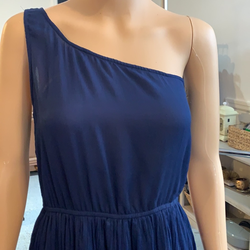 Zara Trafaluc collection one shoulder navy summer dress L